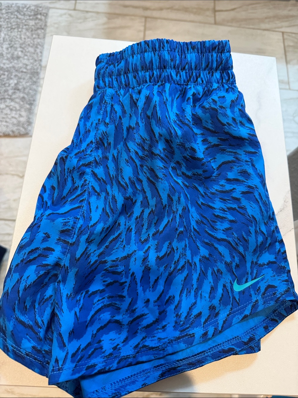 Nike Bright Blue Abstract Print Running Shorts